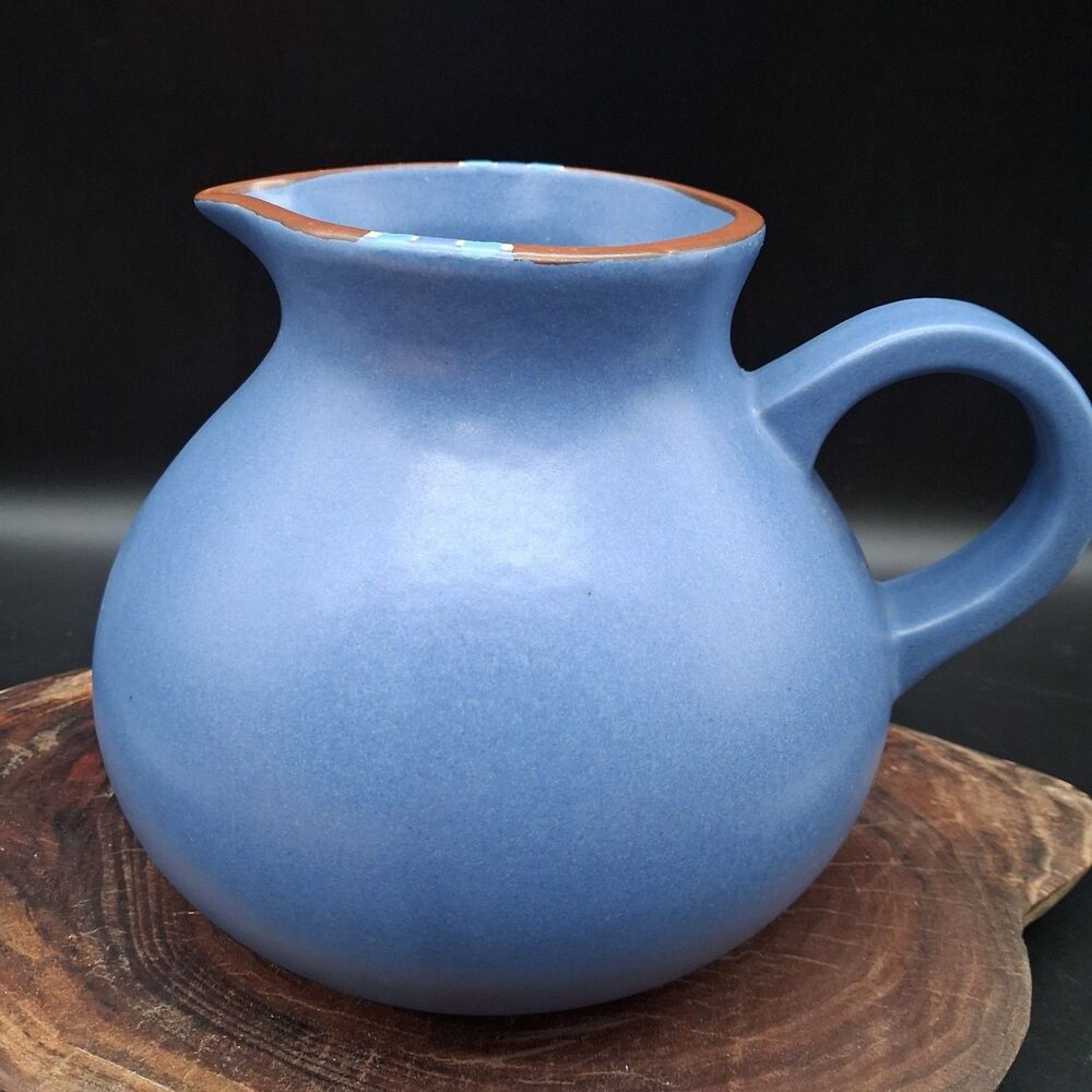Dansk Mesa Sky Blue Pitcher Matte Stoneware Portugal Blue Southwestern 6"